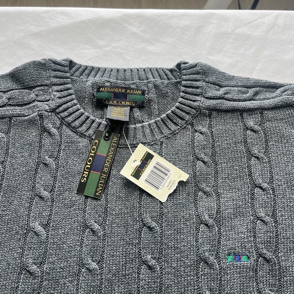 NWT Vintage Colours by Alexander Julian Sweater Mens Large Chunky Knit 90s - Picture 3 of 6